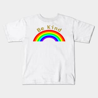 Gold Be Kind Rainbow Kids T-Shirt